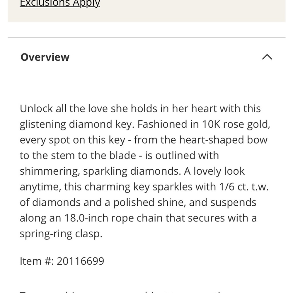 Zales Gold Key Pendant Necklace - Picture 6 of 7